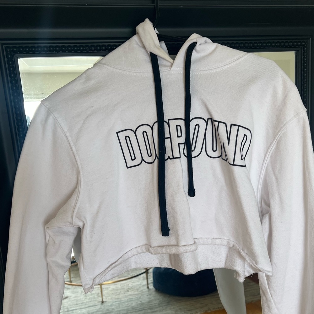 Dogpound White Cropped Hoodie size small